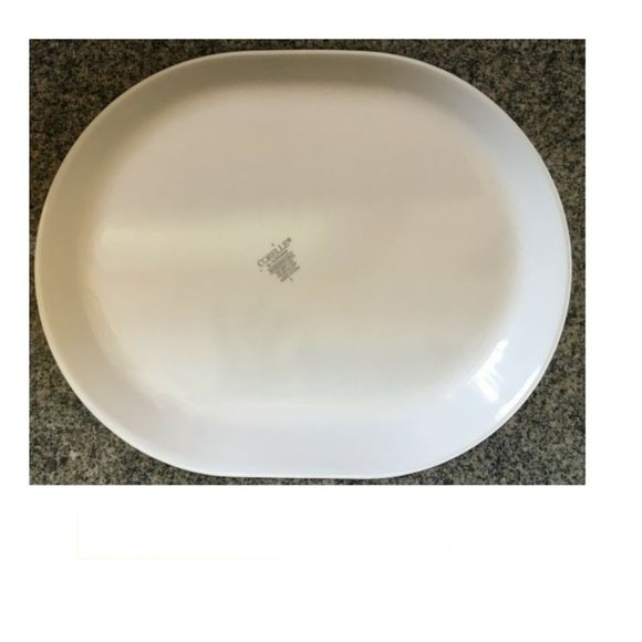 Vintage Corelle Blue Friendship Floral Flowers 12.25" Oval Serving Platter - Picture 3 of 4